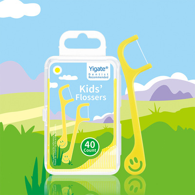 医洁儿童牙线棒超细宝宝防蛀专用原味家庭装牙间隙清洁非日本40支|ms