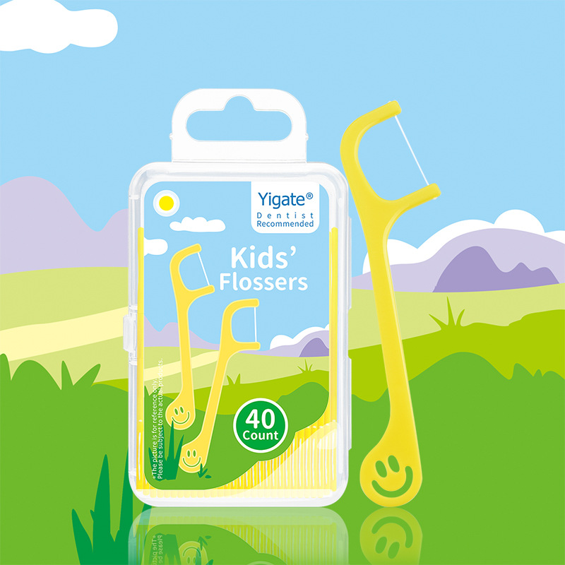 医洁儿童牙线棒超细宝宝防蛀专用原味家庭装牙间隙清洁非日本40支|ms