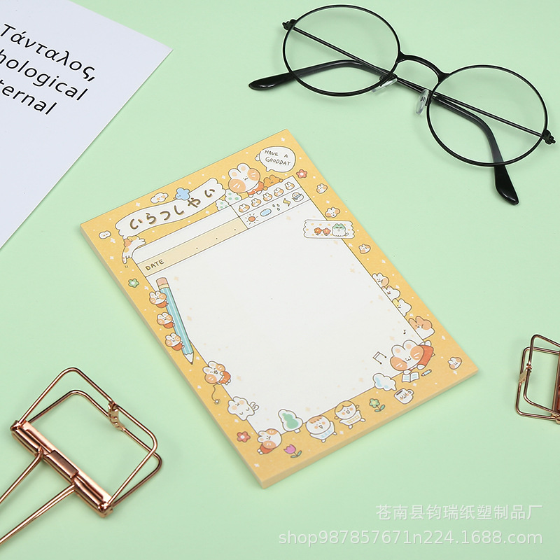 Factory wholesale cute cartoon sticky notes student office notes carry n times stickers tearable note paper