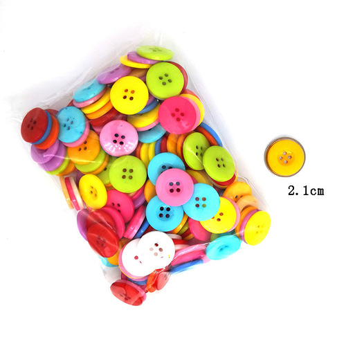 Wholesale colorful mixed plastic buttons for children's button flower DIY craft material kit sticker painting