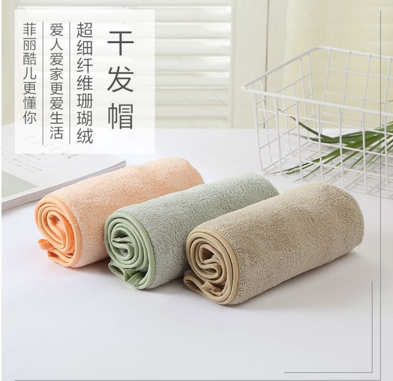 干发帽 速干女吸水 珊瑚绒包头毛巾洗头擦头加厚吸水双层干发帽|ru