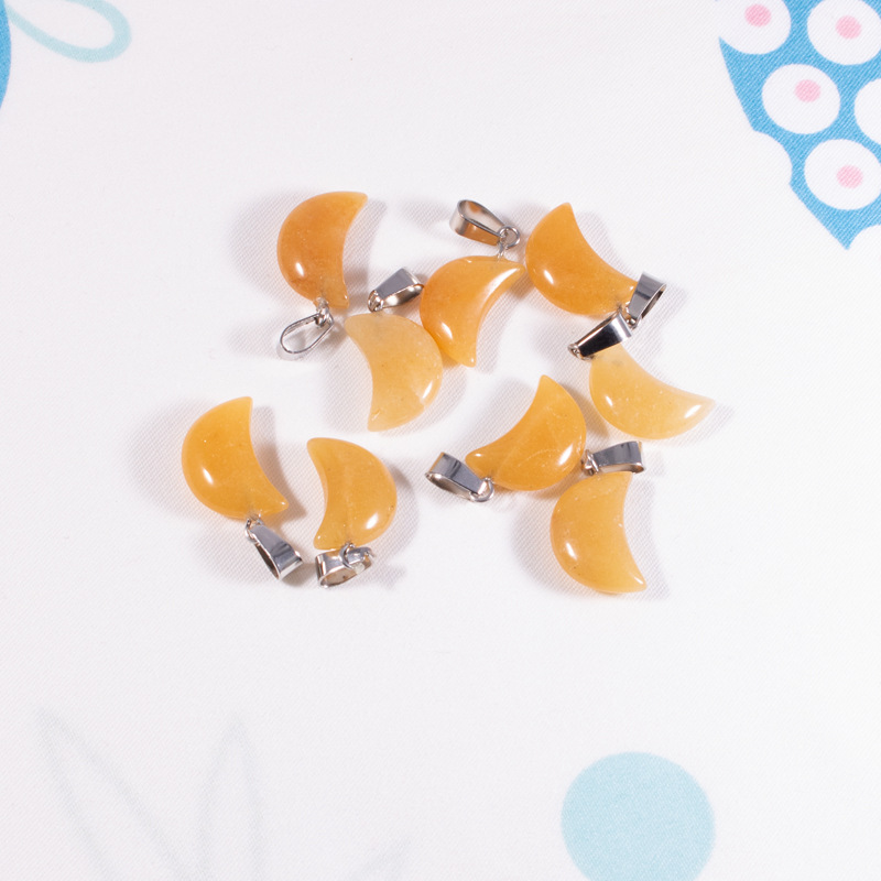 Fábrica al por mayor natural Rosa piedra Luna COLLAR COLGANTE DIY joyería haciendo pendientes accesorios de la joyería en stock