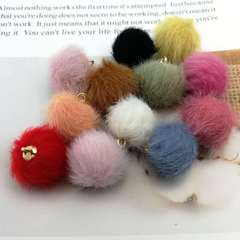 新款秋冬diy材料手工製作長毛仿水貂毛球絨球耳釘耳環耳飾品