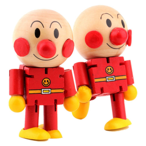 Children's educational toys wooden joint dolls baby puppets various cartoon Anpanman dolls