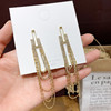 Fashionable silver needle, long earrings with tassels, silver 925 sample, European style, internet celebrity