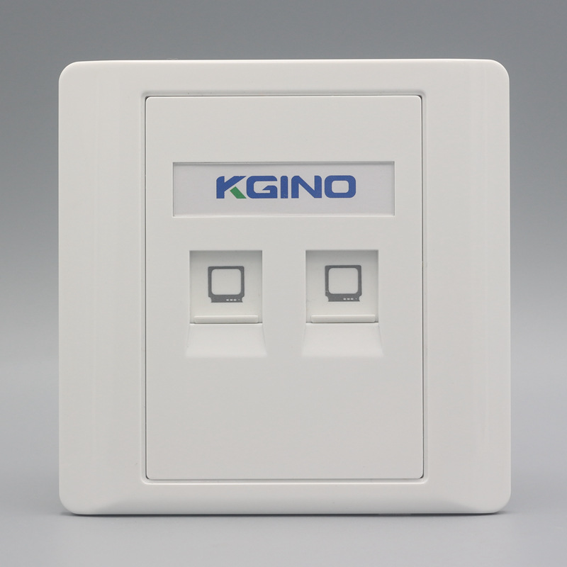 雅白86型双口电视面板2位TV有线电视插座2个闭路电视接线墙壁面板