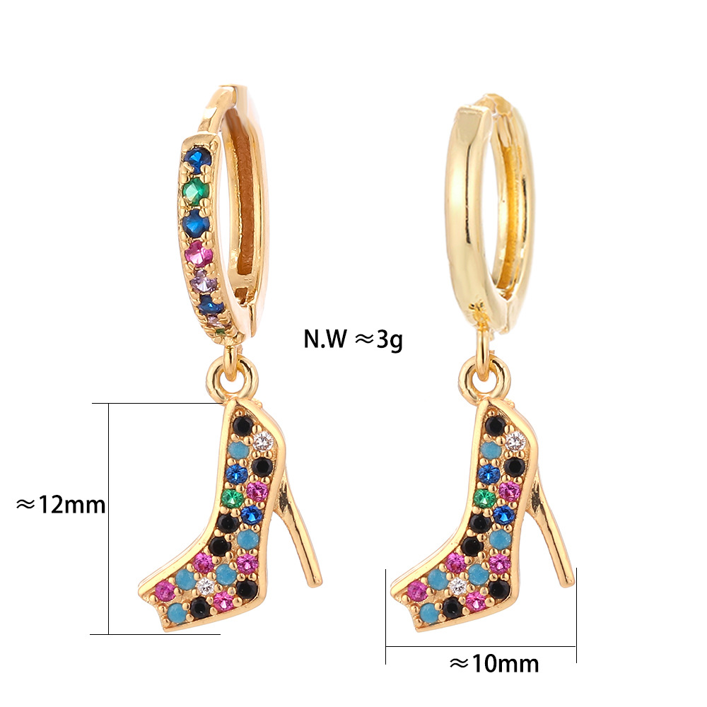 European And American Fashion Colorful Zircon Earrings A Variety Of Creative Personality Pineapple Cactus Earrings Diy Ear Studs Earrings For Women display picture 31