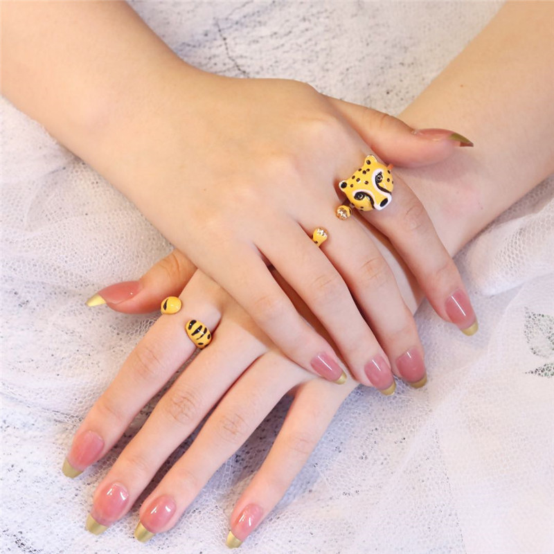 15g Weight Open Rings Classification 1 Set Quantity Holiday, Daily Occasion Alloy Material Animal, Cartoon Pattern All Seasons Season Women's Gender Plating Design Original Design, Cute Style Original Design Cute Animal Cartoon Alloy Plating Women's Open Rings 12