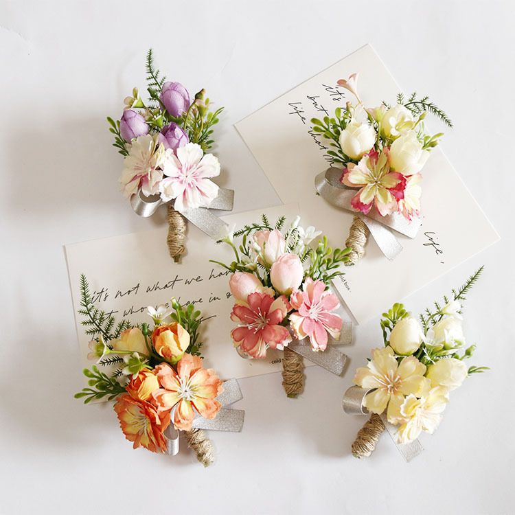 艺雅阁 267商务庆典胸花手花仿真花结婚用品影楼拍照道具多色