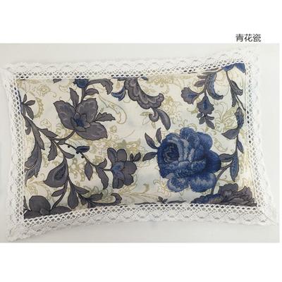 棉老粗布枕套成人枕頭套花邊長方形護頸枕套大號包含花邊4874厘米