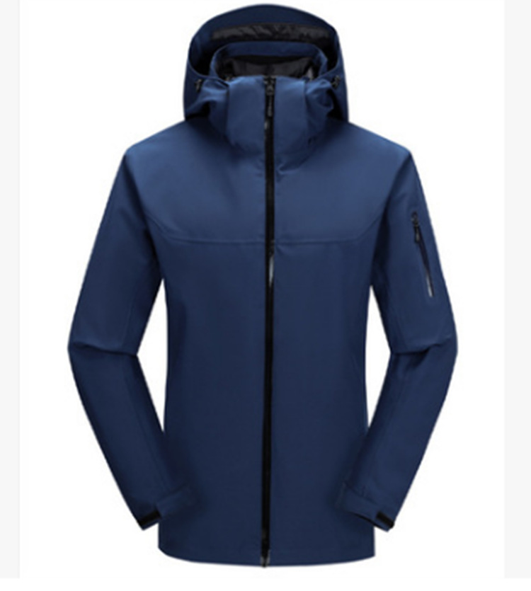 冬加厚羽绒服高端黑色冲锋衣潮男女款情侣款三合一滑雪服logo