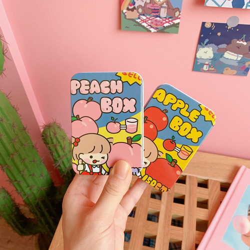 Korean new internet celebrity same style cute girl storage box girl handbook sticker candy storage jewelry tin box