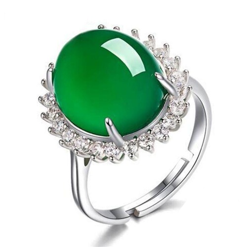 15*20 Second Generation Green Jadeite Agate Pendant Necklace