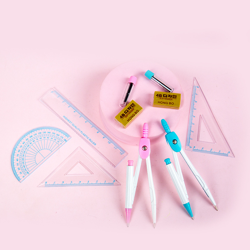 9001 BRÚJULAS DE EXAMEN DE estudiante traje de material didáctico de matemáticas conjunto de 7 piezas herramientas de matemáticas equipo de dibujo de diseño