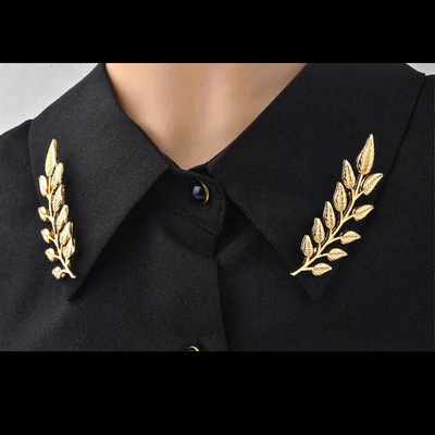 Korean Edition atmosphere Pin Metal Ear of Wheat suit Brooch Brooch Sternum Groomsman shirt Collar With accessories