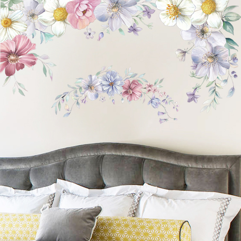 Sticker Mural Fleur Effet Aquarelle Simple display picture 6