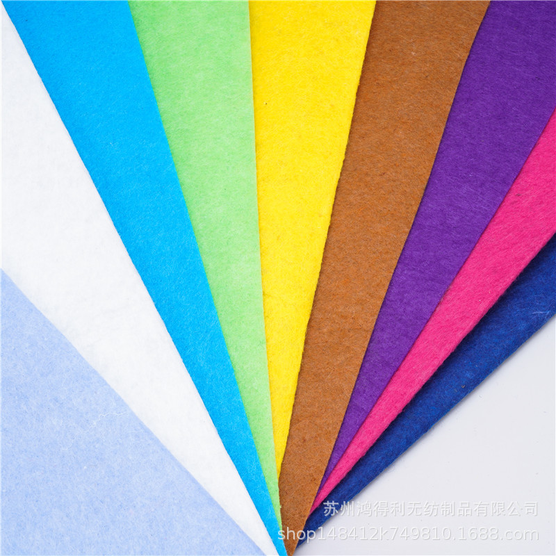 【彩色毛毡布】彩色针刺60-1000克涤纶短纤针刺无纺布毛毡布