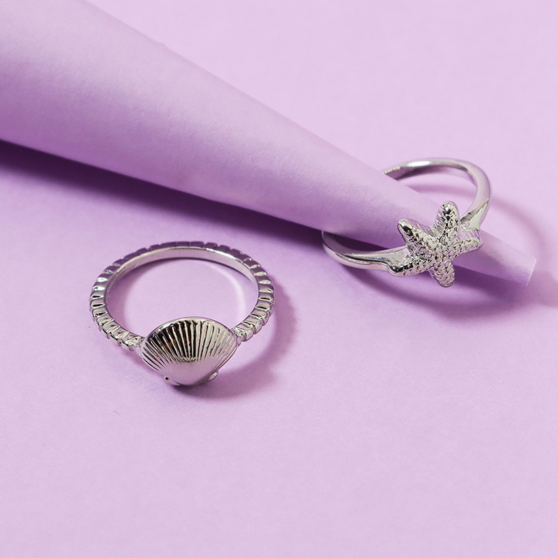 Starfish Shell Ring Set Popular Summer Popular Holiday Earrings Wholesale display picture 4