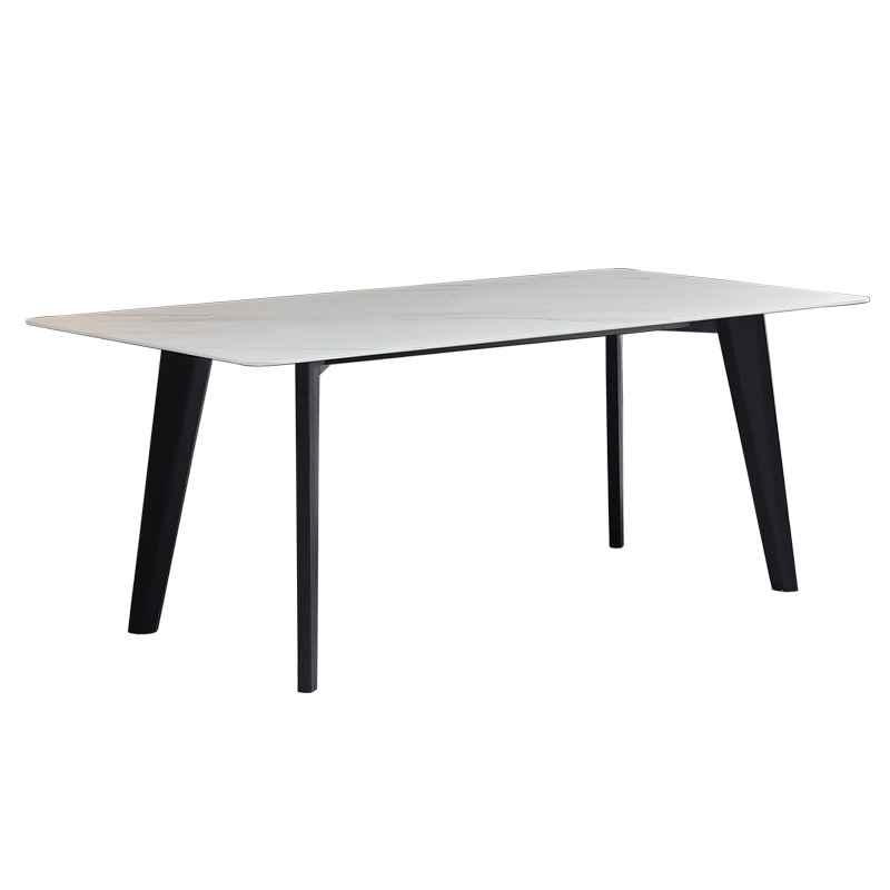 2022 Placa de roca nórdica mesa de comedor hogar pequeño apartamento italiano luz lujo comedor silla mesa de comedor de mármol rectangular