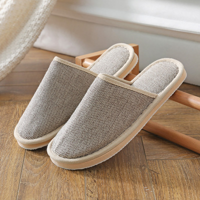 Autumn and winter Baotou hotel Homestay men and women Retro Wood floor carpet non-slip EVA Home lovers Cotton slippers