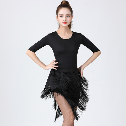 Women girls black red royal blue latin ballroom dance shirts  modern dance dance training  salsa chacha Latin dancing tops for female