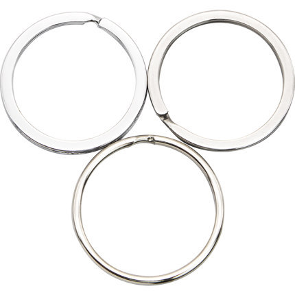 钥匙圈环304不锈钢扁圈铁圈圆形加厚配件钥匙圆环简易配件大小圈