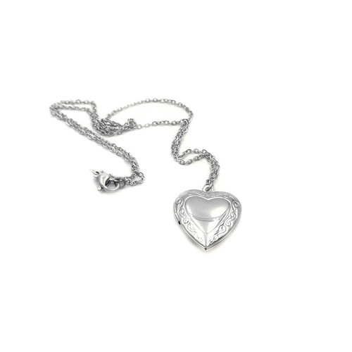 Stainless steel heart photo box pendant necklace 18K gold plated photo frame pendant can hold photos Hot selling love photo box