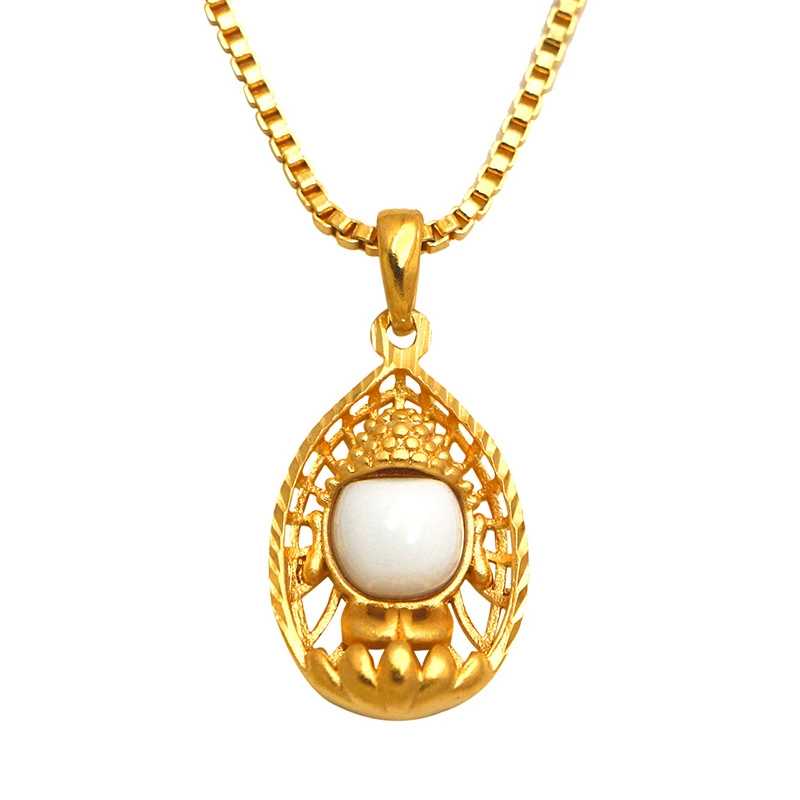 Little Meng Buddha Copper Gold inlaid Jade Artificial Synthetic Malay Jade Pendant Gold Store Similar Landlinage Domineering
