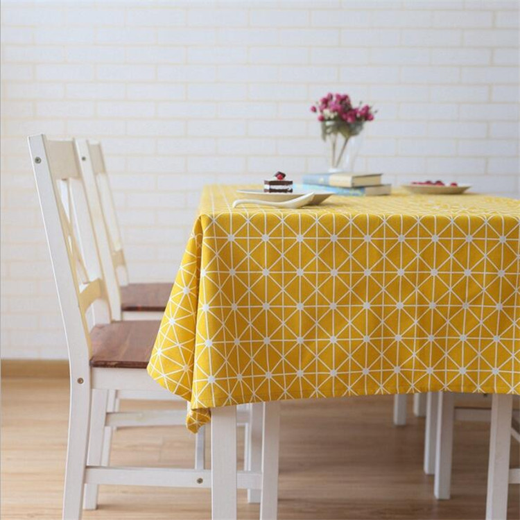 Mantel rectangular, tela de lino y algodón, lavable, a prueba de polvo, sin arrugas, para cocina, vacaciones, comedor, fiesta