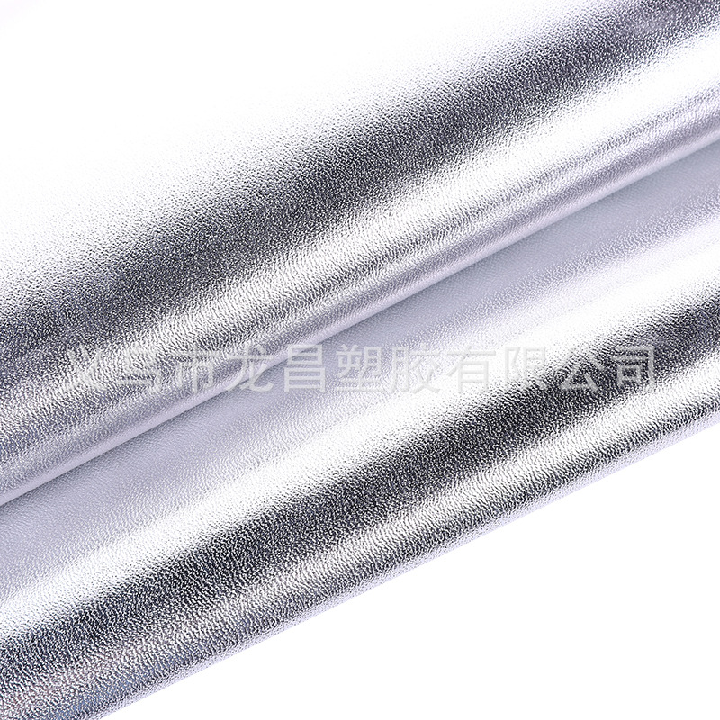 Pore-patterned 0.5mm sheepskin leather silver pvc leather bag packaging material stationery leather fabric pic 4