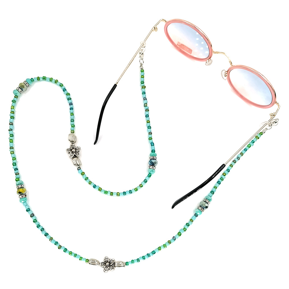 Lady Geometric Alloy Glass Beaded Womenu0027S Sweater Chain