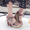 Sandals, footwear, cute waterproof hair band with bow high heels for leisure, wholesale