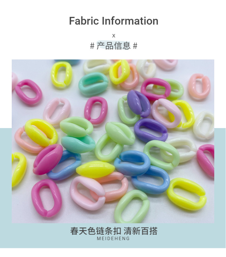 Factory direct sales of acrylic spring-colored chain buckles, versatile for making bag straps, diy for making headwear, hair strings and beads detail image 6