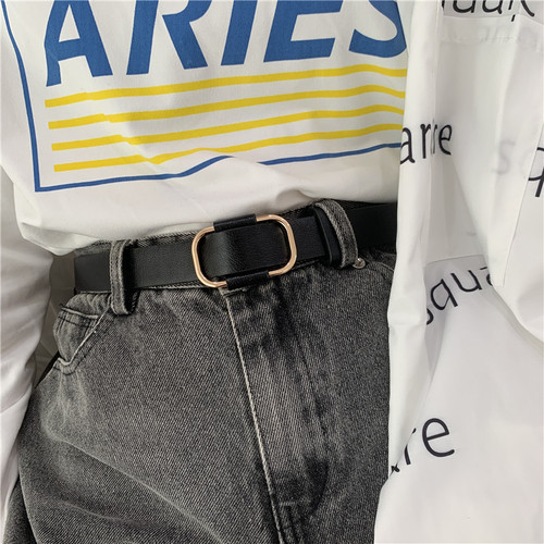 Wholesale non-hole simple belt women's decorative versatile jeans belt adjustable small belt style trouser belt