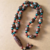 Agate rosary with round beads, necklace