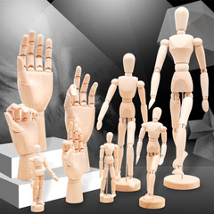 Wooden man's jointed palm model Sketch sketch wooden mannequin ornament Art painting comic tool wooden man