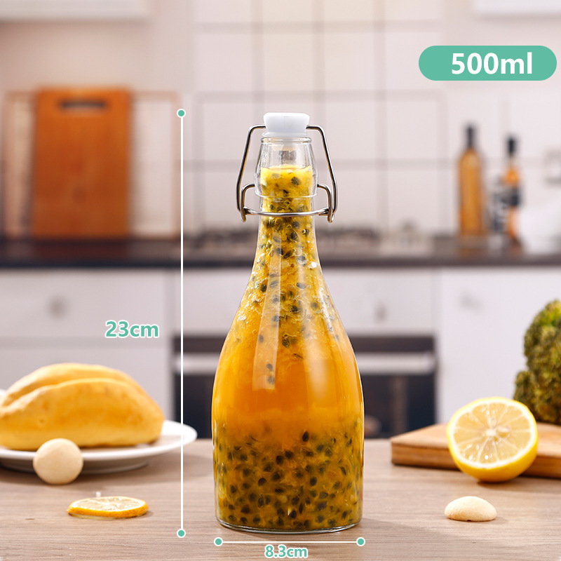 ガラス自家制スナップ白ワインボトル酵素スナップドリンクボトルジュースボトル250ml 500mlキッチンシールオイルボトル|undefined