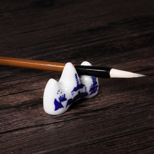 Brush stand, pen mountain, pen rest, Jingdezhen mountain ceramic pen rest, pen fork, Chinese painting calligraphy supplies, four treasures of the study