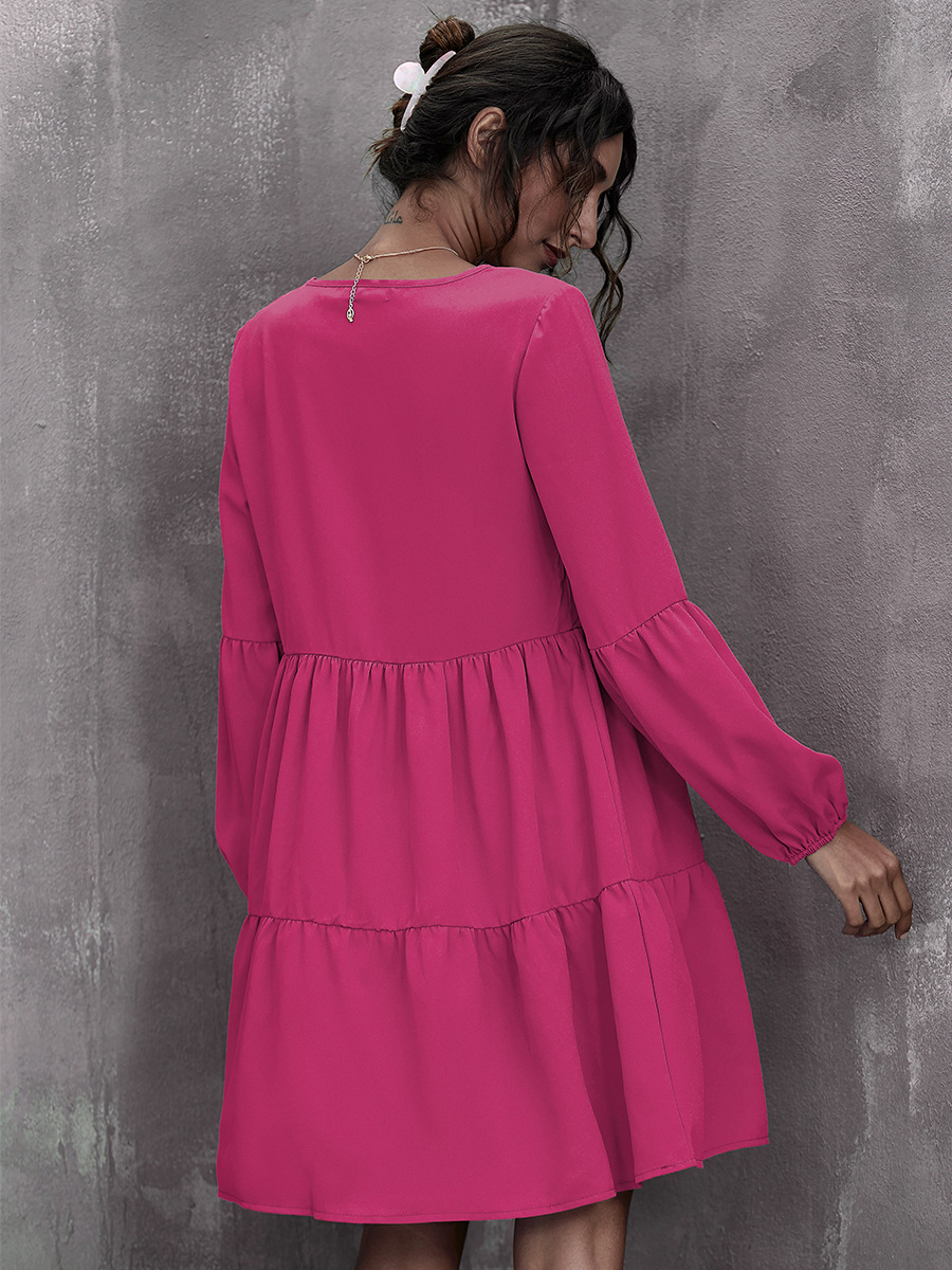 V-neck Long Sleeve Dress NSAL1938