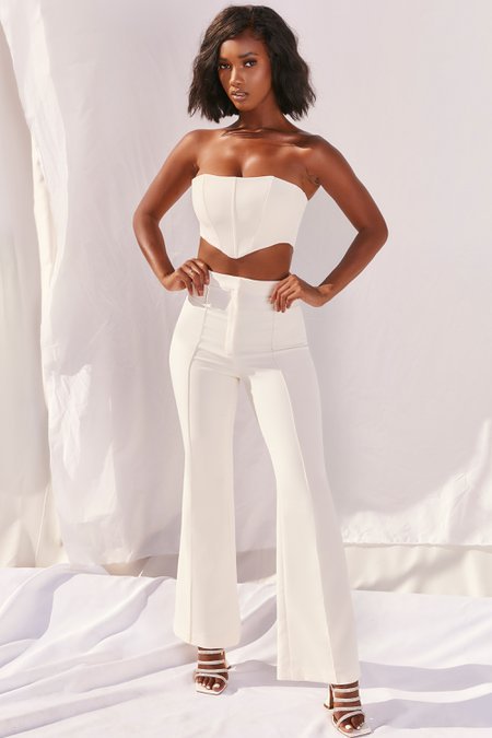 tube top trousers bell bottom two-piece suit  NSMI26131