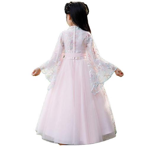 Girls Chinese hanfu pink fairy princess dresses Hanfu long sleeve children Tang Ru skirt chinese ancient traditonal dress