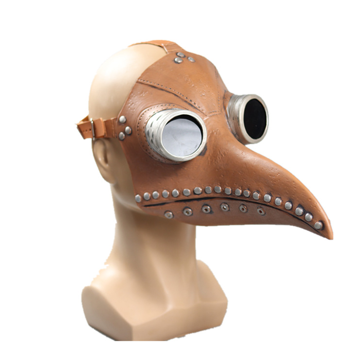 Pájaro boca máscara de cabeza de cuervo plaga médico Steampunk medieval máscara protectora cos largo pájaro boca cabeza cubierta