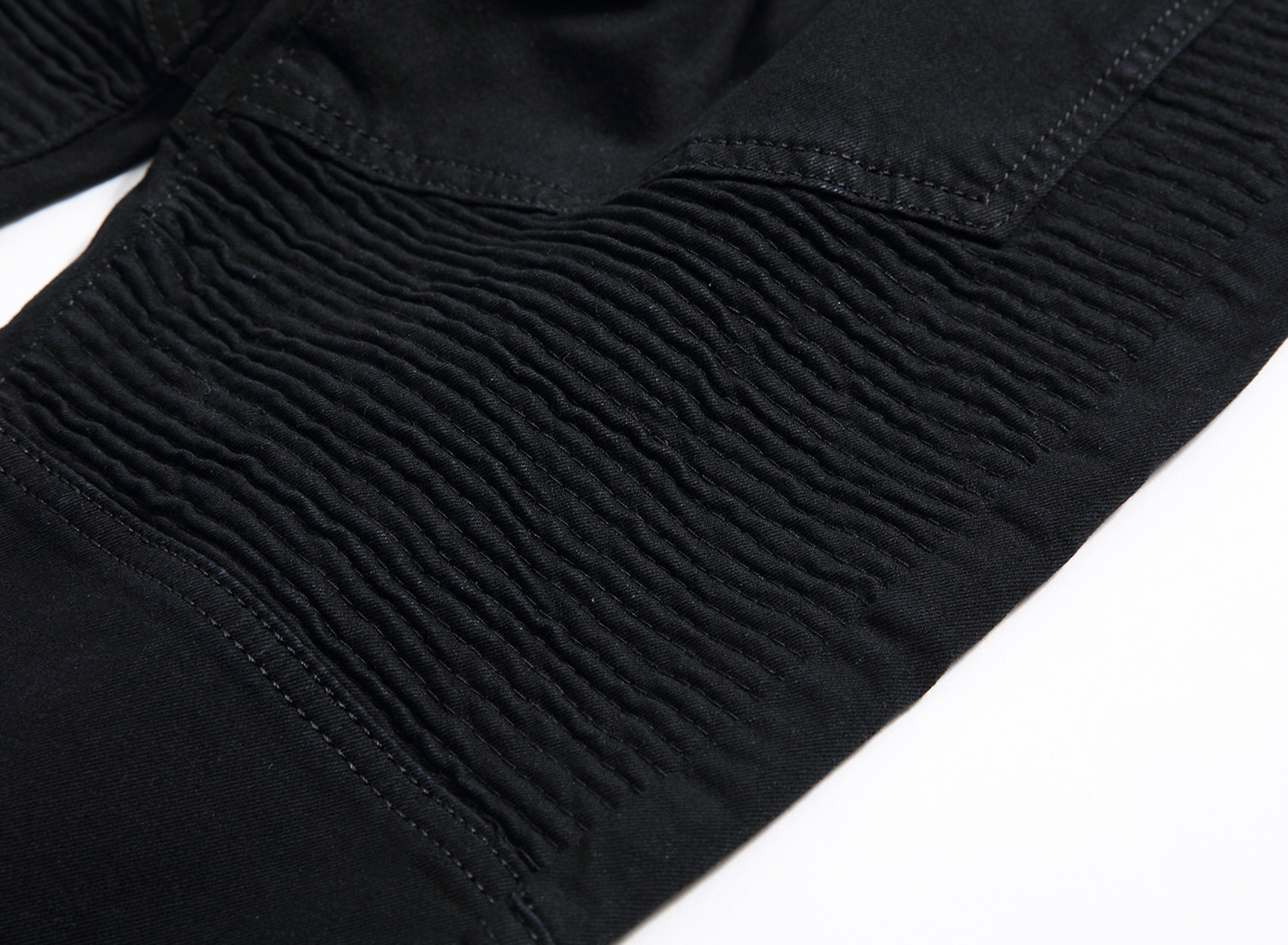 Men's jeans with personalized trendy folds, slim fit and elastic fit, men's fashionable pants_voghion.com