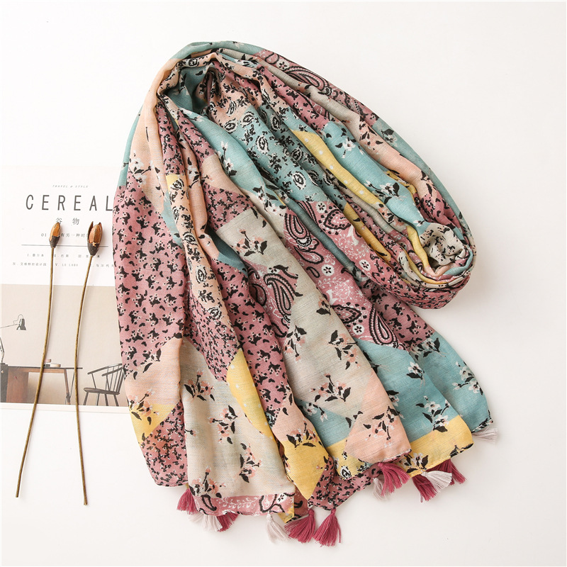 Hot Selling Fashion Sunscreen Cashew Flower Warm Scarf display picture 7