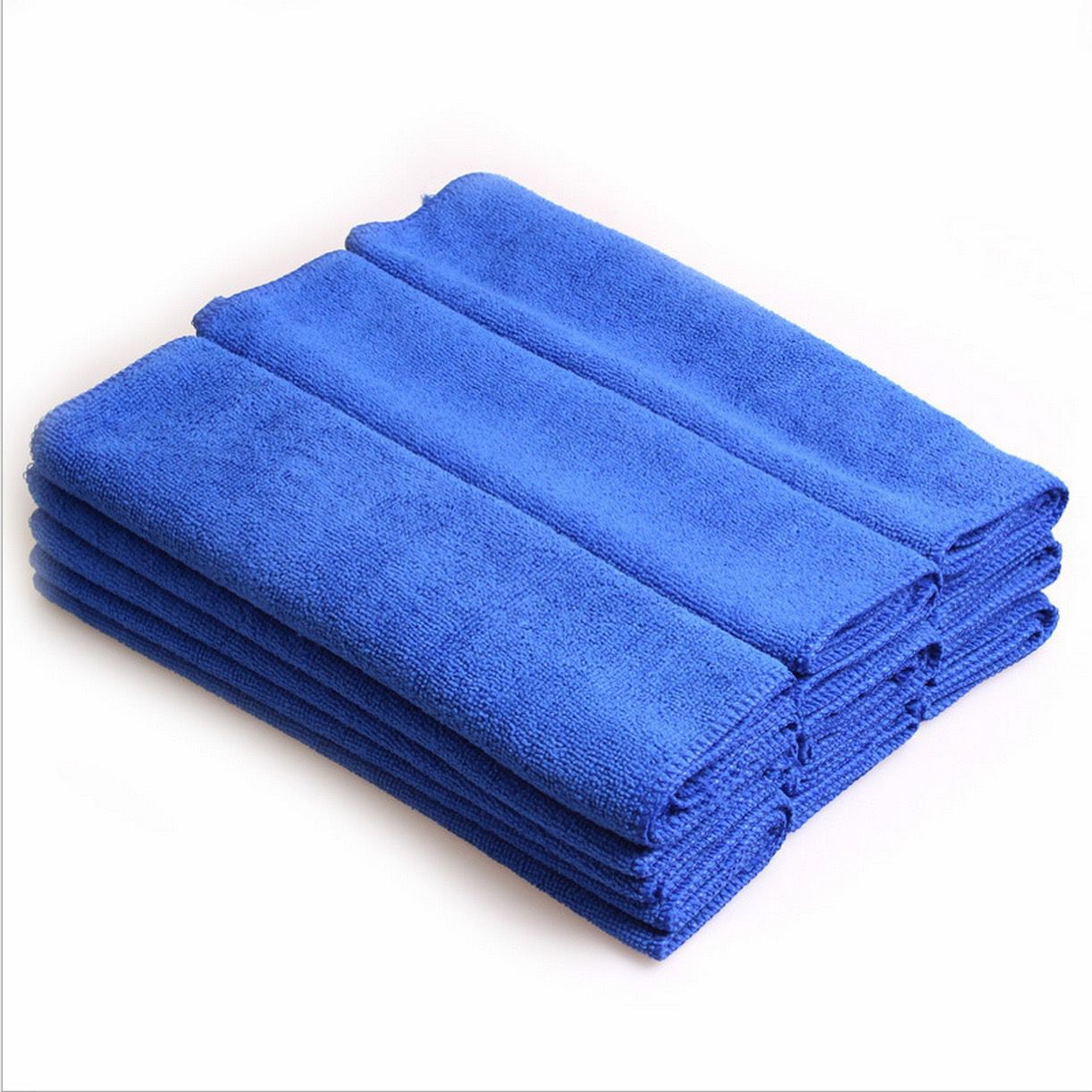 Suministro de toalla de microfibra 30*30 toalla de limpieza de coches absorbente fuerte toalla de limpieza de coches azul