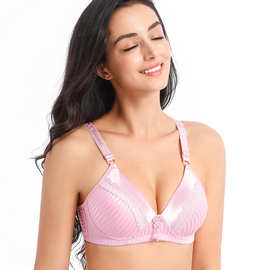 【代发】无钢圈中年条纹文胸舒适文胸妈妈小胸收副乳内衣女胸罩