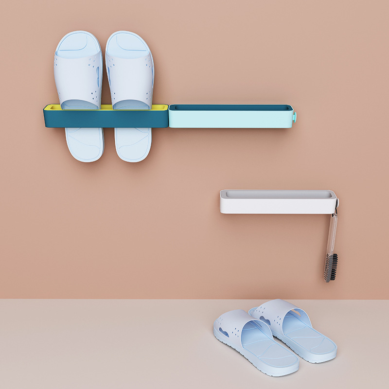 3318 No Drilling拼接 Shoe Rack Strong Wall-Mounted Shoe Storage Rack Home Living Room Bedroom Bathroom Slipper Rack