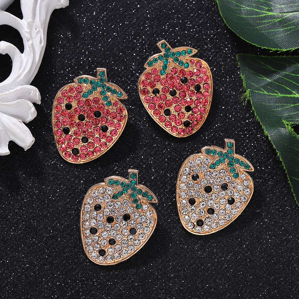 2020 Croix-frontière Vente Chaude Doux Mignon Fraise Boucles D'oreilles Femme Coréenne Internet Influenceur Fashionmonger Partie Diamant Fruits Oreille Anneaux display picture 3