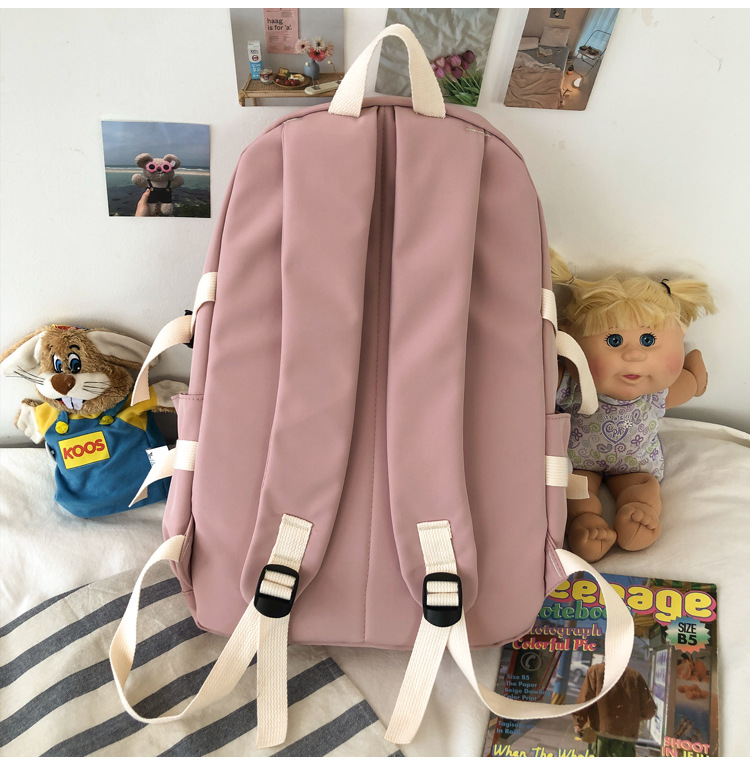 New Korean Contrast Color Large Capacity Backpack Wholesale Nihaojewelry display picture 3