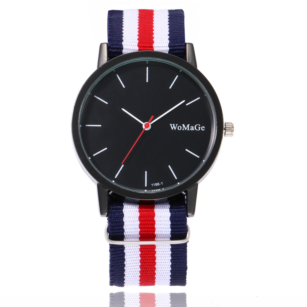 Simple Color Braided Belt Black Shell Large Dial Men's And Women's Watches Wholesale display picture 6